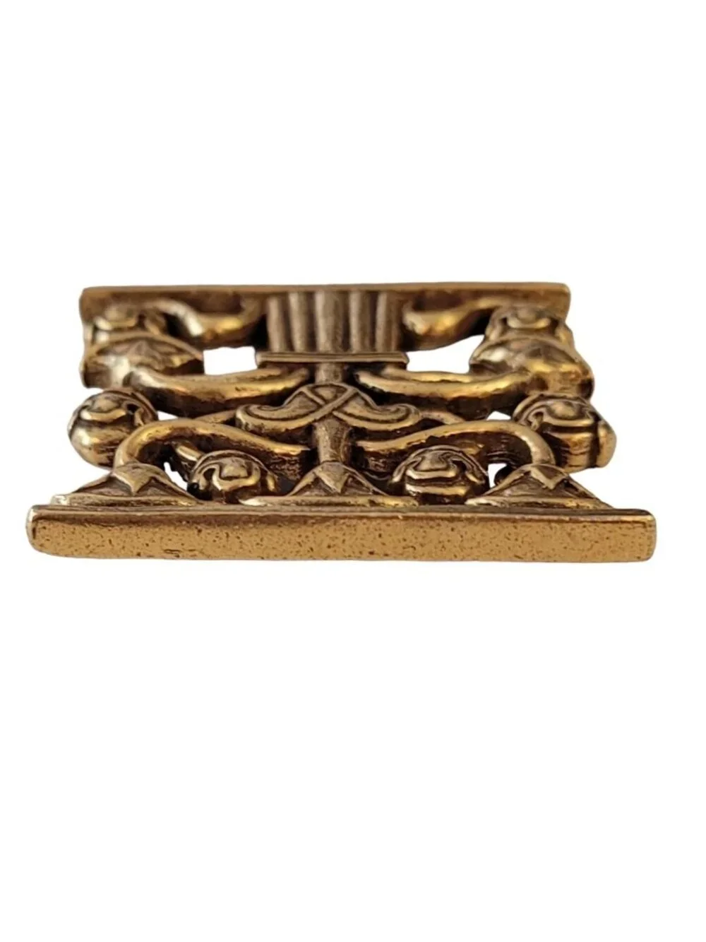Metropolitan Museum of Art Gold Tone Corbel Flower Tree of Life Pin Brooch, M601